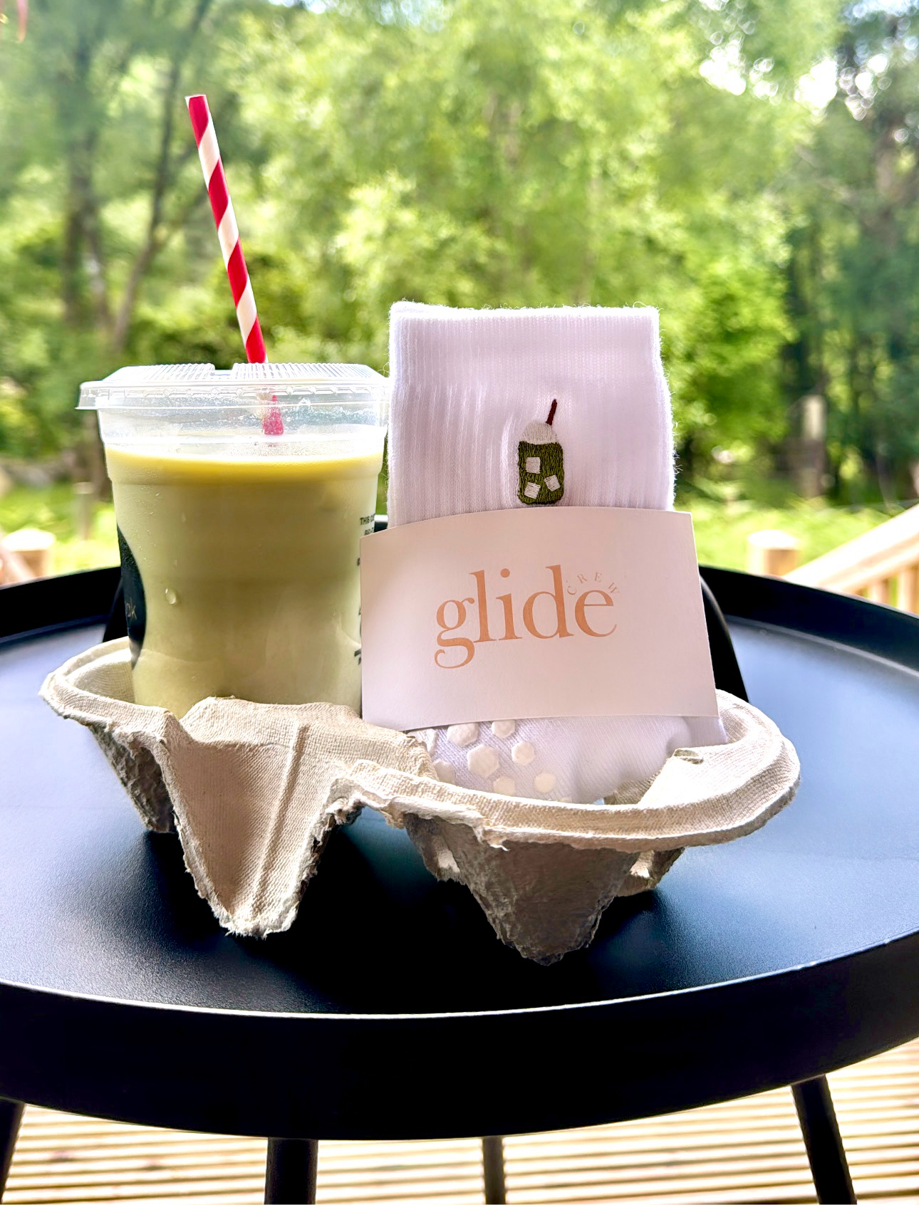 Iced Matcha Latte Grip Socks