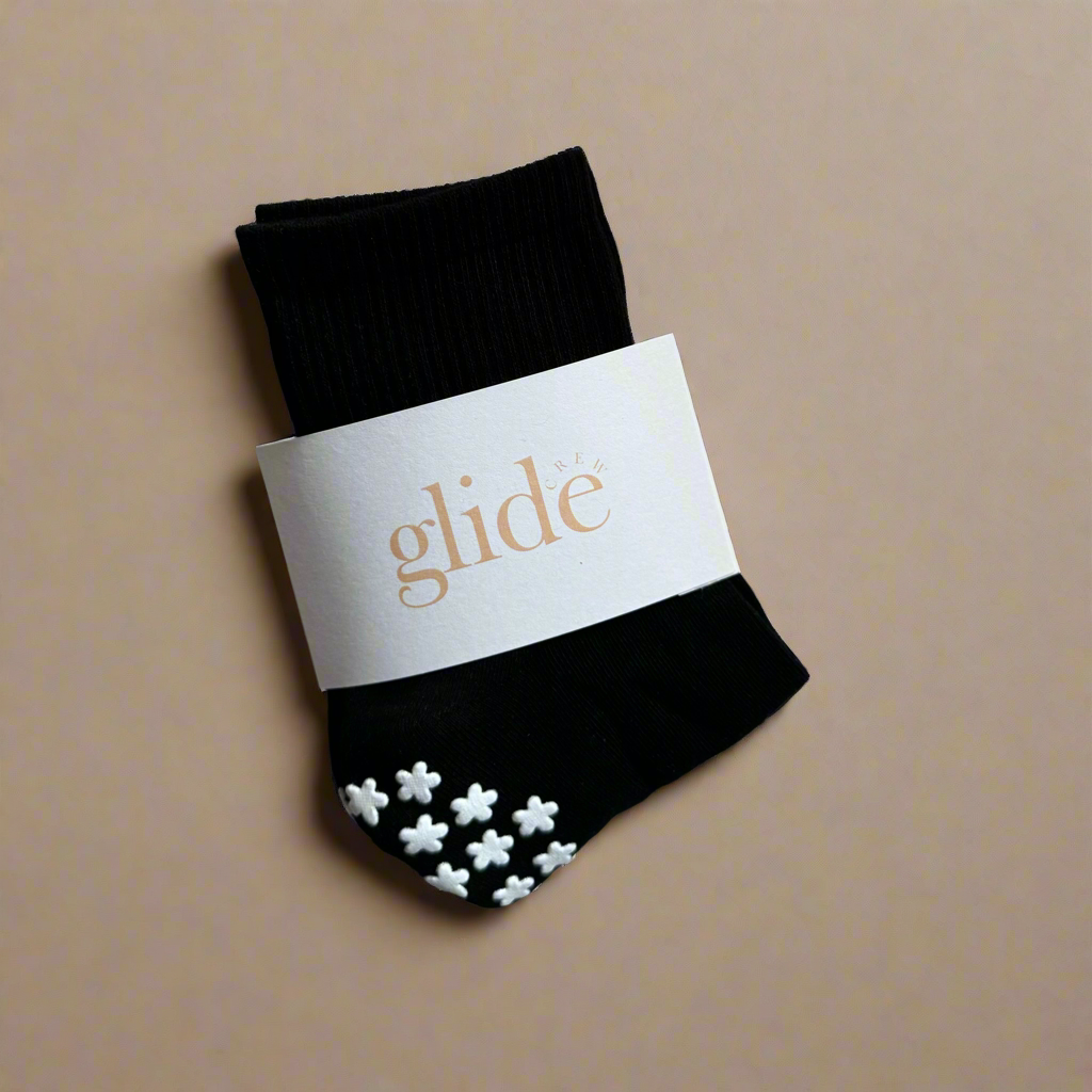 Noir Floral Grip Socks